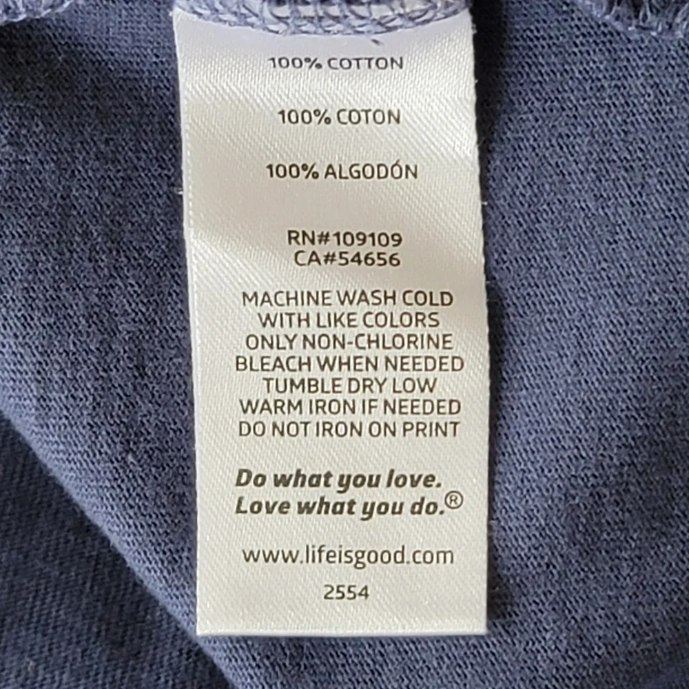 Life Is Good "Wine A Little Laugh A Lot Wine" 100% Cotton T-Shirt. Size L - Picture 5 of 5